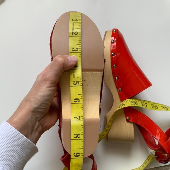 Unalira x Free People Kaia Red patent Leather Clogs ankle strap - Picture 14 of 16